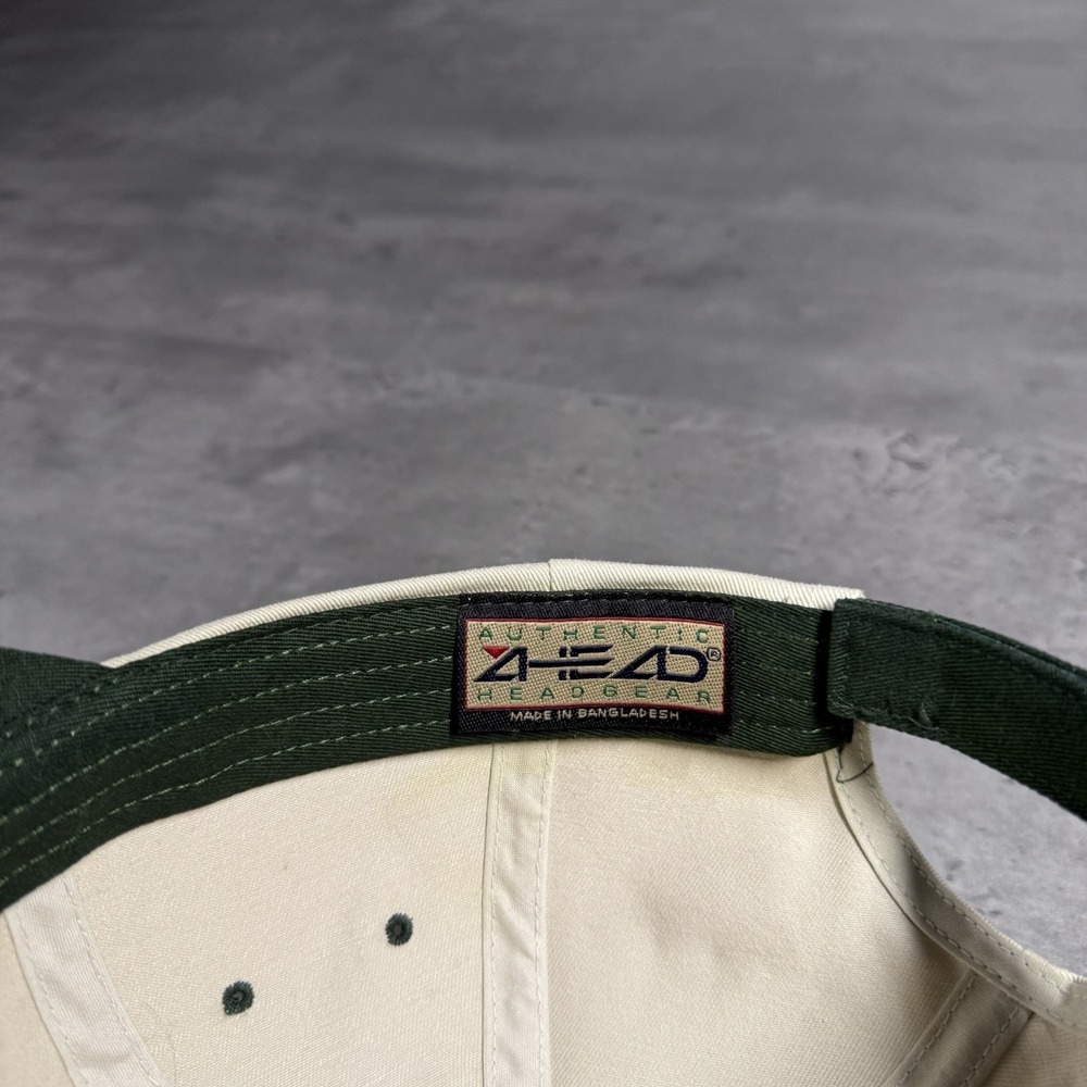 Vintage Ahead Interlaken Switzerland Golf Club‎ Hat Khaki Tan Green Cotton Strap - Picture 5 of 7